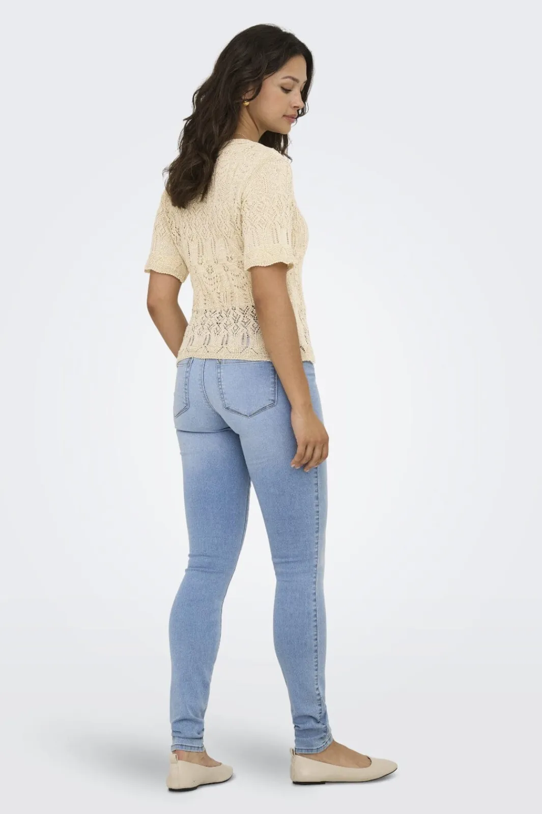 Clearance Only Onllovely Ss Glitter Button Top Knt 4915647 Cloud Dancer Gold