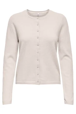 Outlet Only Onlloyal Ls O-Neck Button Cardi Knt 4986401 Moonbeam Melange
