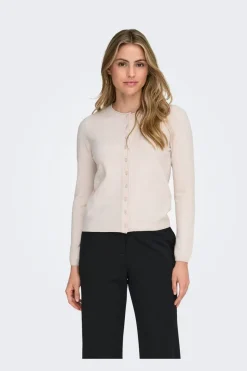 Outlet Only Onlloyal Ls O-Neck Button Cardi Knt 4986401 Moonbeam Melange