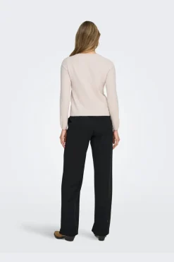 Outlet Only Onlloyal Ls O-Neck Button Cardi Knt 4986401 Moonbeam Melange