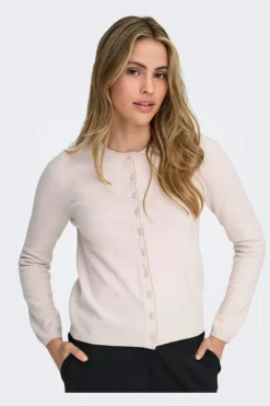 Outlet Only Onlloyal Ls O-Neck Button Cardi Knt 4986401 Moonbeam Melange