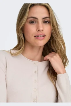 Outlet Only Onlloyal Ls O-Neck Button Cardi Knt 4986401 Moonbeam Melange