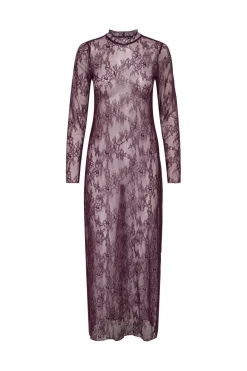New Only Onllulu L/S Lace Dress 4887101 Winetasting
