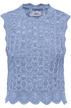 New Only Onlluna Life Sl O-Neck Tank Knt 4464322 Light Blue
