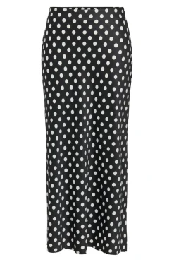 Online Only Onllydia Long Satin Skirt 4959203 Black White Dots