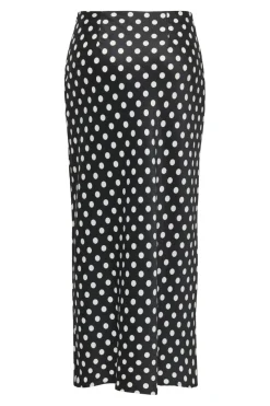 Online Only Onllydia Long Satin Skirt 4959203 Black White Dots