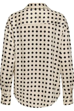 Outlet Only Onllydia L/S Satin Shirt 4990914 Frosted Almond Black Dots
