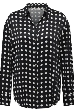 Hot Only Onllydia L/S Satin Shirt 4990913 Black White Dots