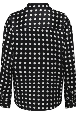Hot Only Onllydia L/S Satin Shirt 4990913 Black White Dots