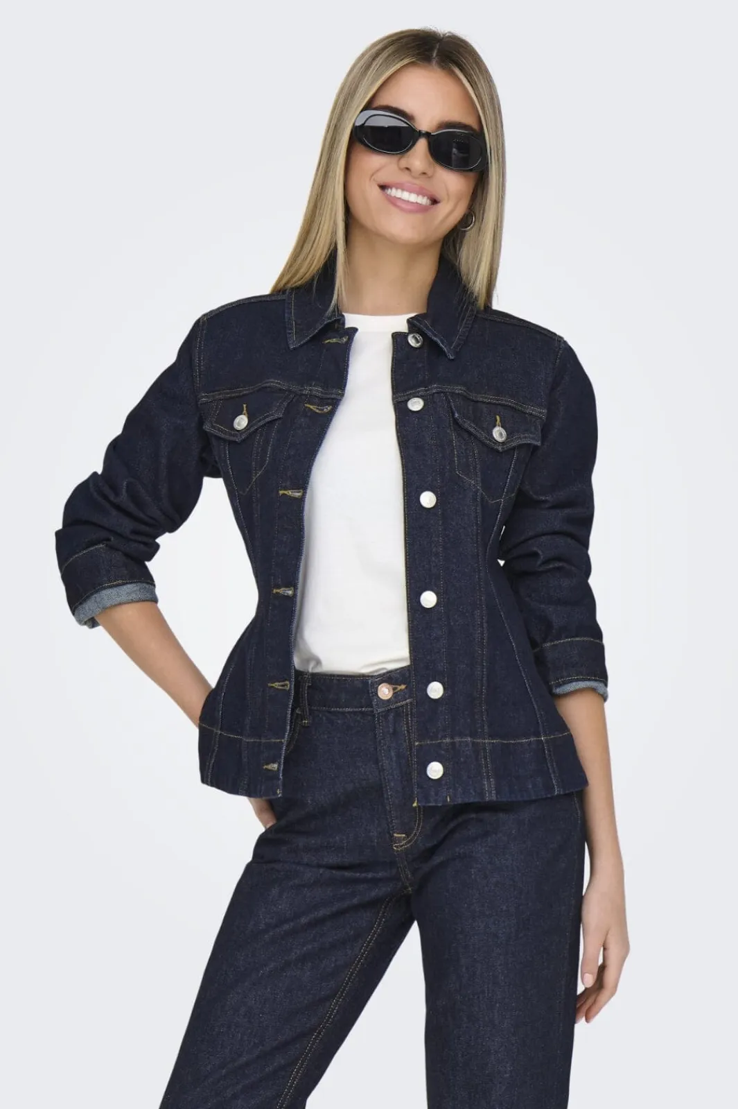 Outlet Only Onlmadison Ls Shaped Jacket Mae 4657628 Dark Blue Denim
