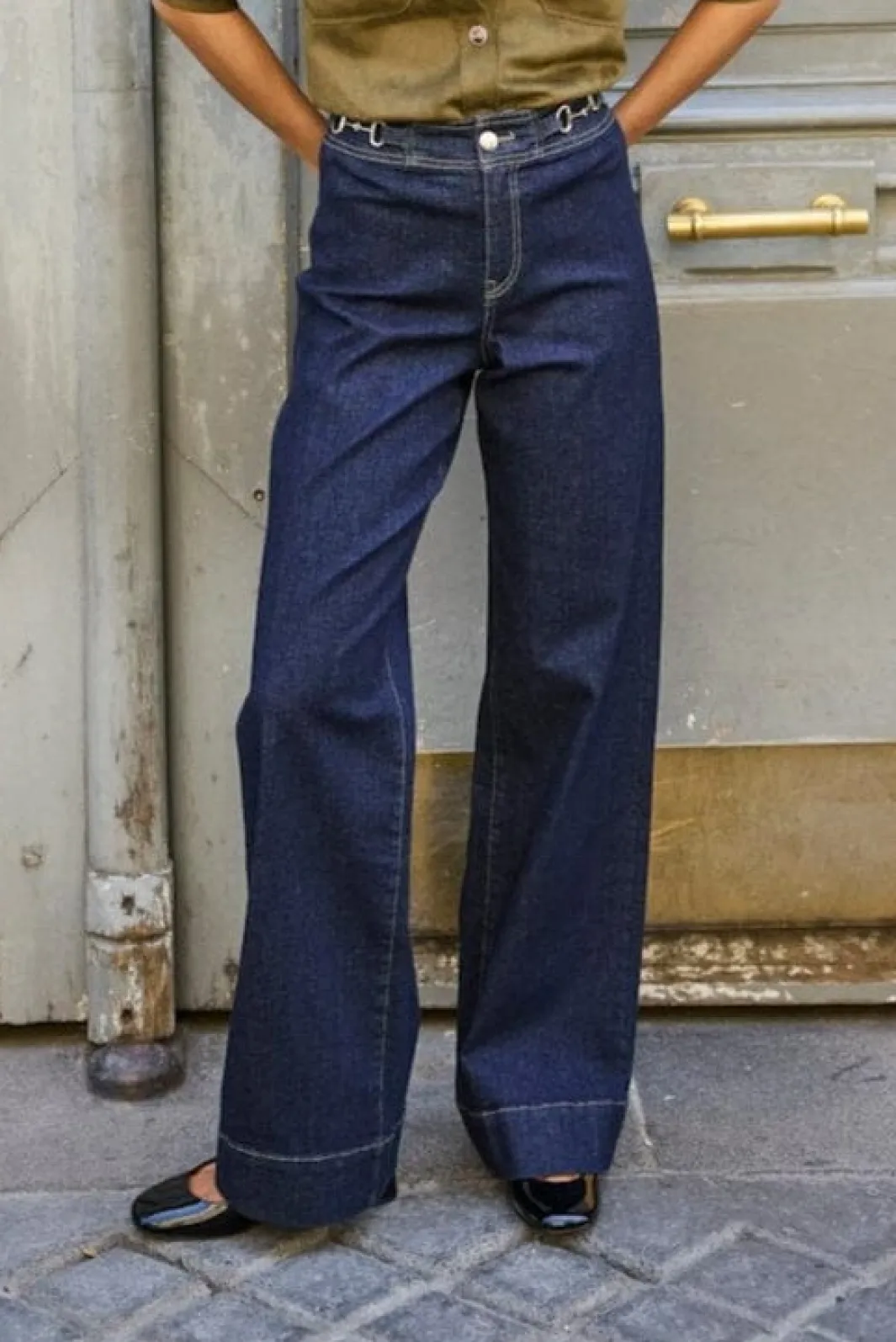 Online Only Onlmadison Wide Buckle Db Gua 4977036 Dark Blue Denim