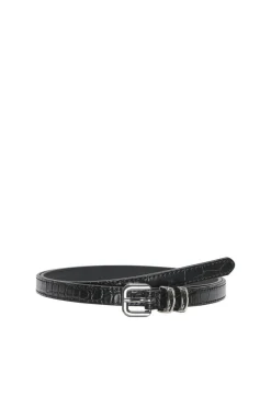 Outlet Only Onlmaggie Pu Jeans Belt Acc 4711026 Black Croco Structure/Silver Buckle