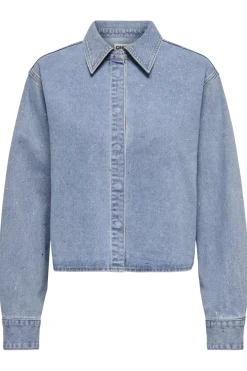 Hot Only Onlmaggiemay L/S Rhinest Shirt 4849399 Light Blue Denim