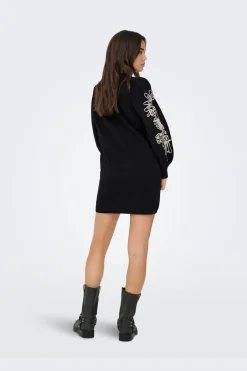 Clearance Only Onlmagnolia Ls Detail Dress Knt 4985695 Black Ecru