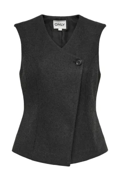 Discount Only Onlmaika Asym Fit Waistcoat Ox 4929575 Dark Grey Melange
