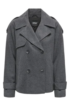 Discount Only Onlmaisy Short Wool Life Trench Nc 4676910 Dark Grey Melange Black Lining