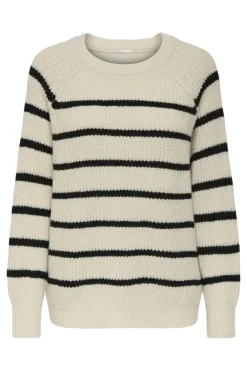 Clearance Only Onlmally Life Ls Loose O-Neck Knt 4893592 Whitecap Gray Black