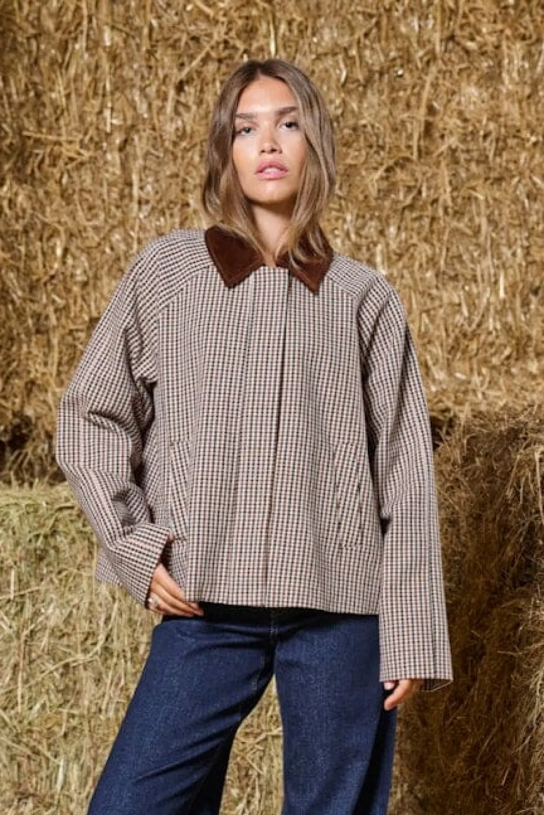 Outlet Only Onlmanilla Check Jacket 4971492 Moonlight Small Checks/ Brown & Black