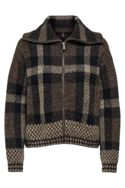 Hot Only Onlmaroon Ls Zip Collar Cardigan Knt 4928995 Black Chocolate Martini/Biscotti/Mel