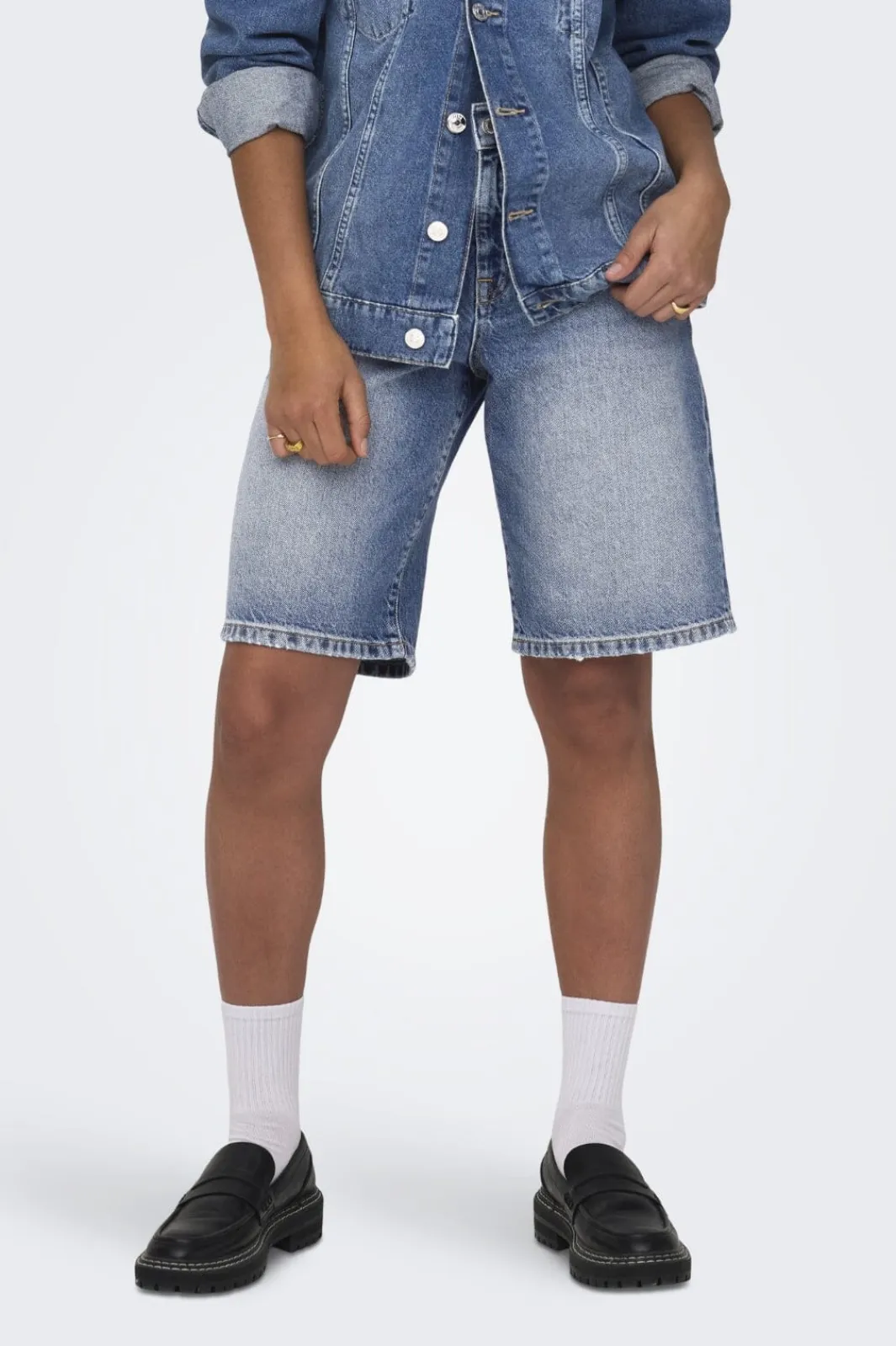 Sale Only Onlmate Reg Baggy Long Shorts 4674440 Medium Blue Denim