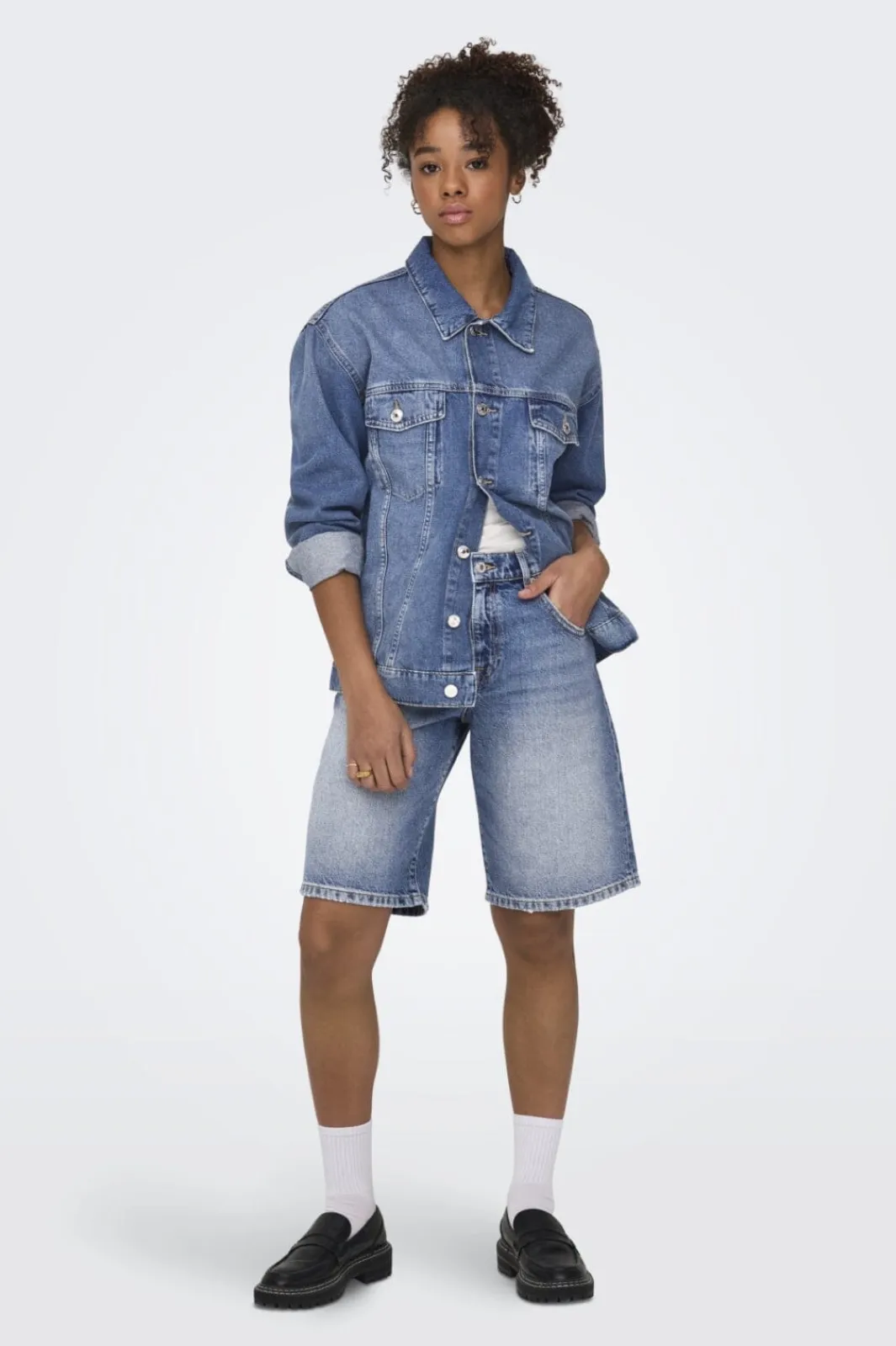 Sale Only Onlmate Reg Baggy Long Shorts 4674440 Medium Blue Denim