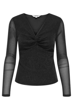 New Only Onlmella L/S Knot Glit Top 4866231 Black