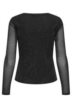New Only Onlmella L/S Knot Glit Top 4866231 Black