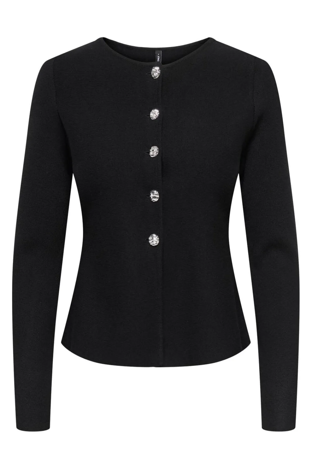 Outlet Only Onlmelli Ls Oneck Button Cardi Knt 5071252 Black New Silver Buttons