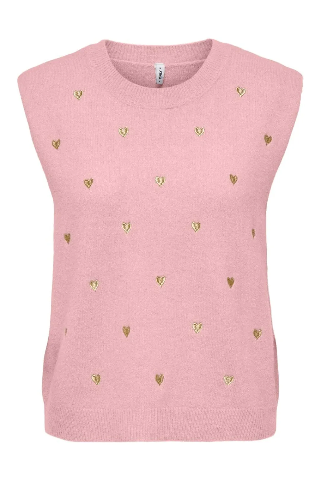 Best Only Onlmelody Sl Embroidery O-Neck Knt 4919769 Rosy Touch Light Gold Hearts