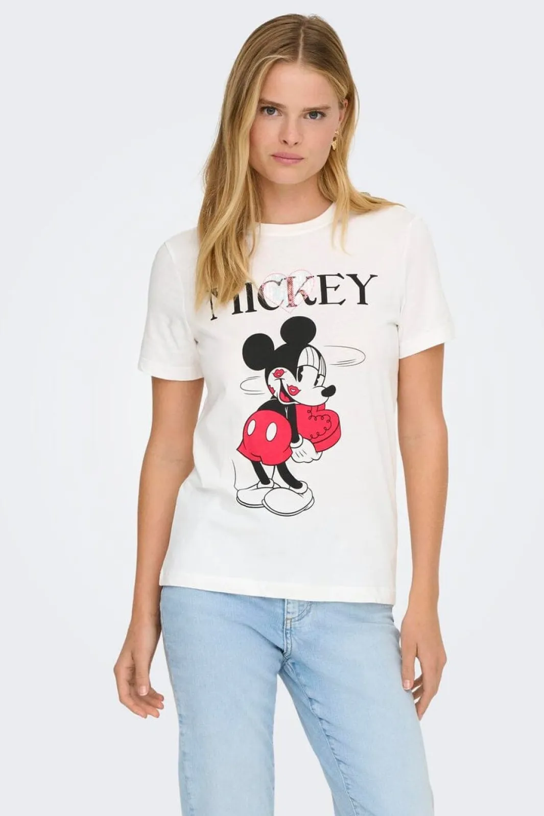 Discount Only Onlmickey Reg S/S Valentine Lux 4965027 Cloud Dancer Mickey In Love
