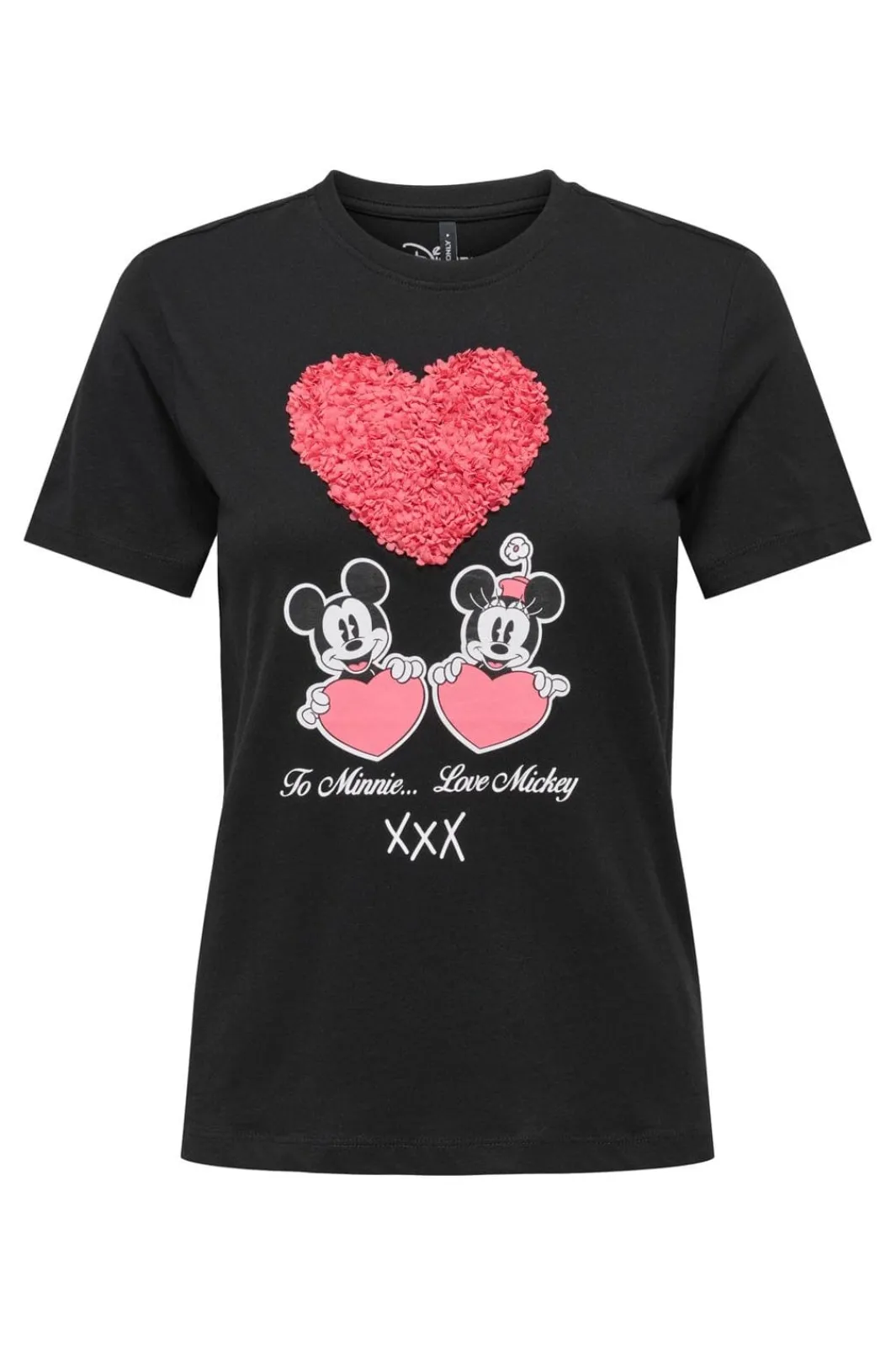 Discount Only Onlmickey Reg S/S Valentine Lux 4965028 Black Mickey And Minnie Love