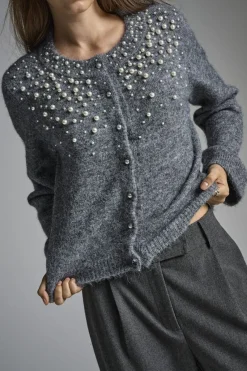Best Only Onlmiggie Ls O-Neck Pearl Cardi Knt 5068425 Medium Grey Melange Fmop