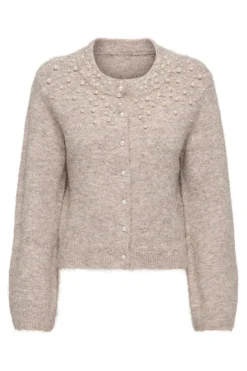 Hot Only Onlmiggie Ls O-Neck Pearl Cardi Knt 5039863 Malt Ball Melange/Fmop