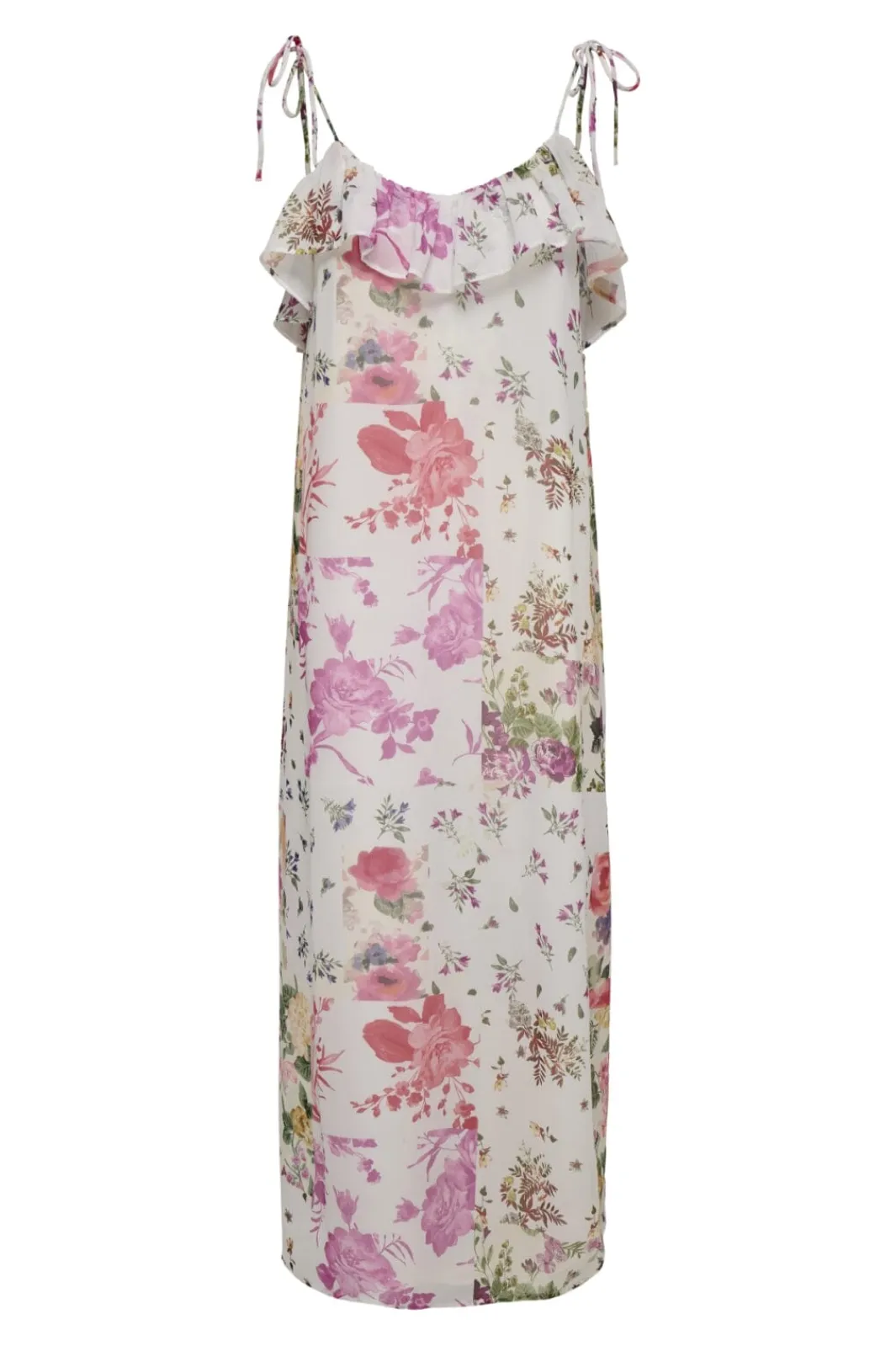 Sale Only Onlmilla Strap Dress 4973256 Cloud Dancer Patchwork Flowers