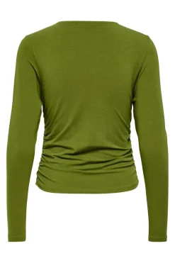 Hot Only Onlmira Life L/S Ruching Top 5087695 Avocado