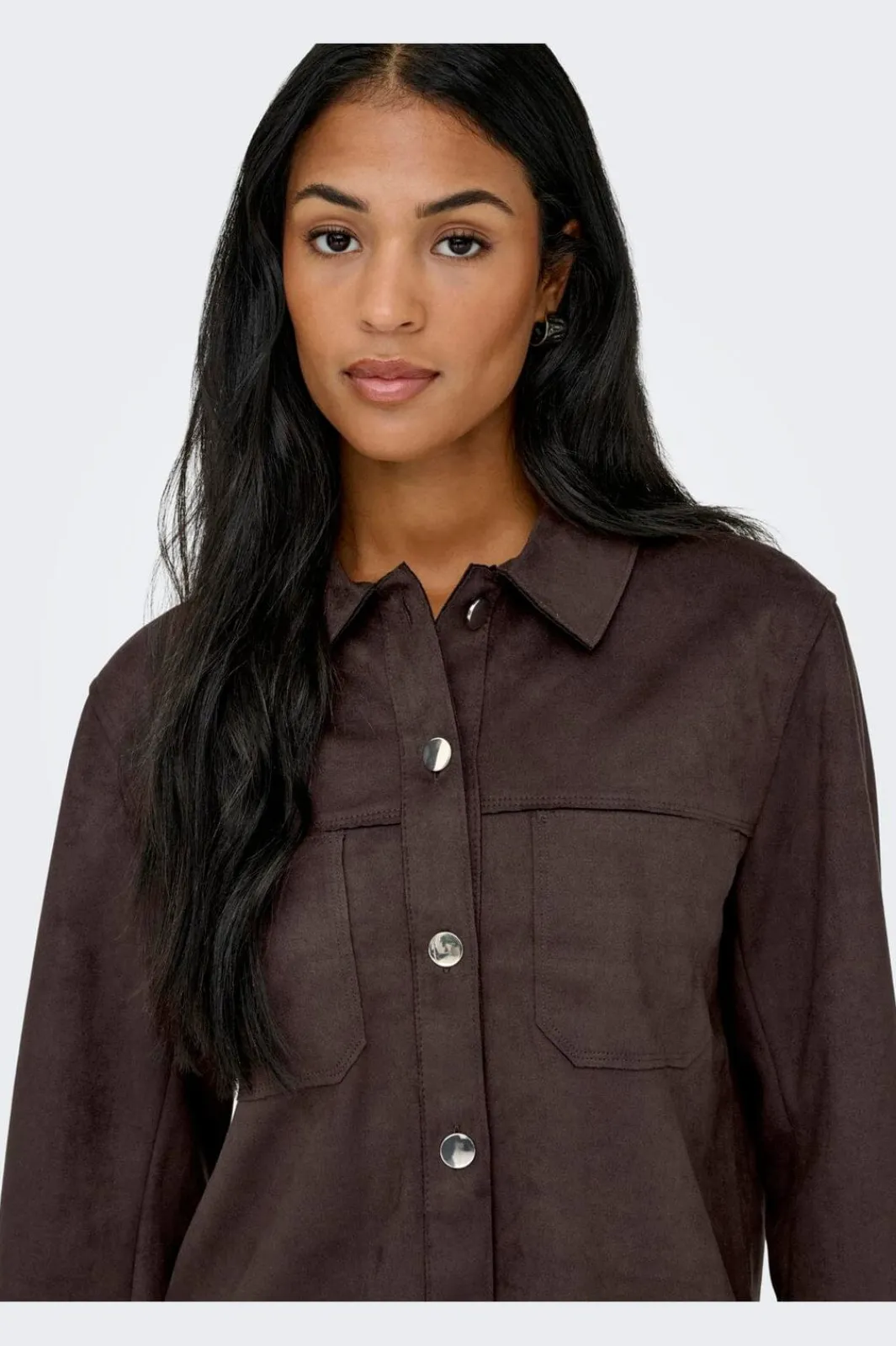 Best Only Onlmira L/S Faux Suede Shirt 4962108 Coffee Bean