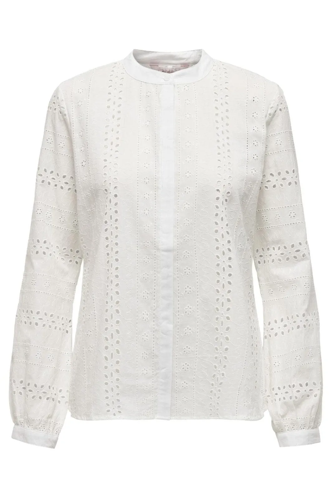 Sale Only Onlmiriam Ls Emb Anglaise Blouse 2961731 Cloud Dancer