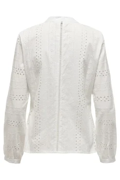 Sale Only Onlmiriam Ls Emb Anglaise Blouse 2961731 Cloud Dancer