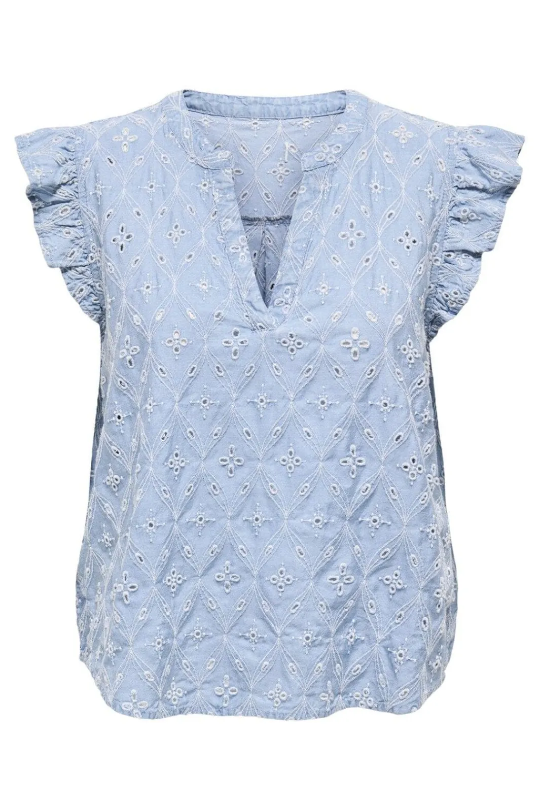 Discount Only Onlmischa Ss Emb Shirt 4680468 Light Blue Denim