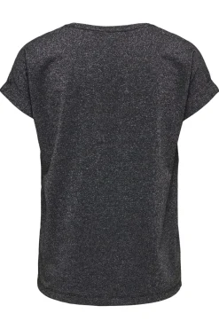 Online Only Onlmoster Glitter S/S Top 4898718 Black Silver Lurex