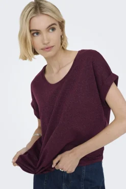Best Only Onlmoster Glitter S/S Top 4847267 Chocolate Truffle Chocolate Truffle Lurex
