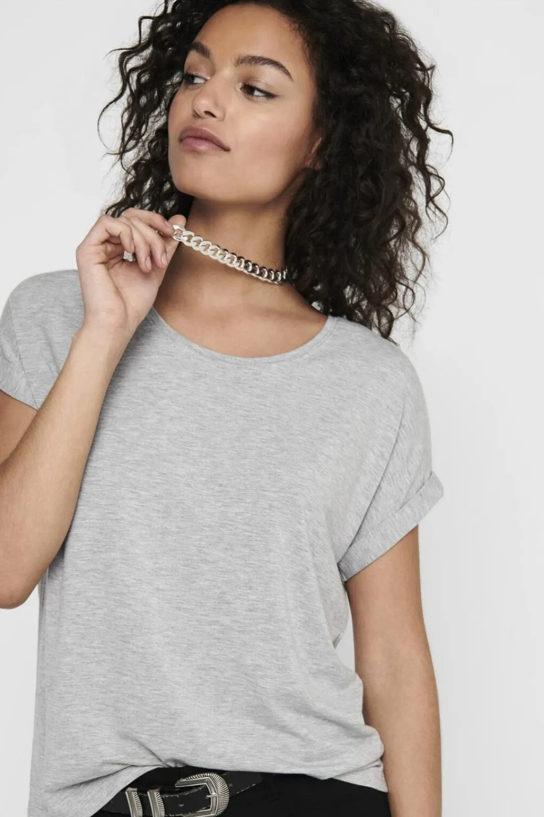 Only Onlmoster S/S O-Neck Top 2079283 Light Grey Melange
