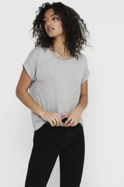 Only Onlmoster S/S O-Neck Top 2079283 Light Grey Melange