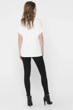 Discount Only Onlmoster S/S O-Neck Top 2079282 White