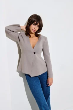 Best Only Onlmyera Life Ls One Button Cardigan Knt 4863455 Moon Rock Melange