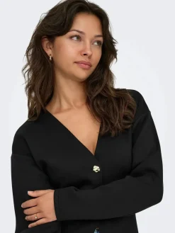 Only Onlnaomi L/S Cardigan Swt 4912045 Black Gold Buttons