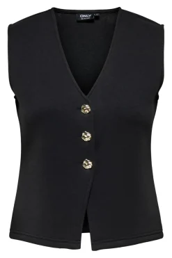 Sale Only Onlnaomi S/L Vest Swt 4912054 Black Gold Buttons