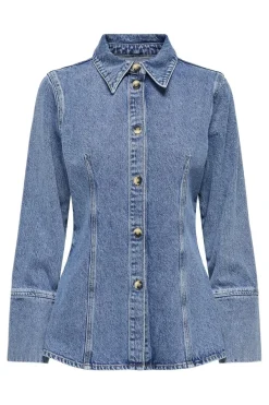Online Only Onlnara L/S Fitted Shirt Sik 4717339 Medium Blue Denim