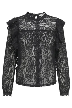 Hot Only Onlnew Karo Ls Lace Ruffle Top 4834720 Black