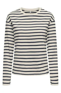 Discount Only Onlnew Soph Life L/S O-Neck Top Box 4702832 Birch Navy Blazer